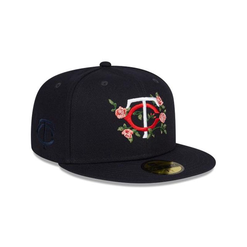 MLB Minnesota Twins Bloom 59Fifty Fitted (IPV7712) - Blue New Era Caps